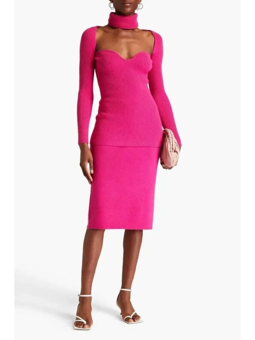 ARCH4 Fuchsia Pink Amandine Cashmere Turtleneck Sweater NWT $615, Size M